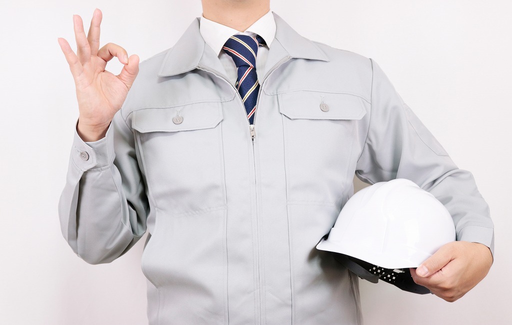 オッケーする作業員